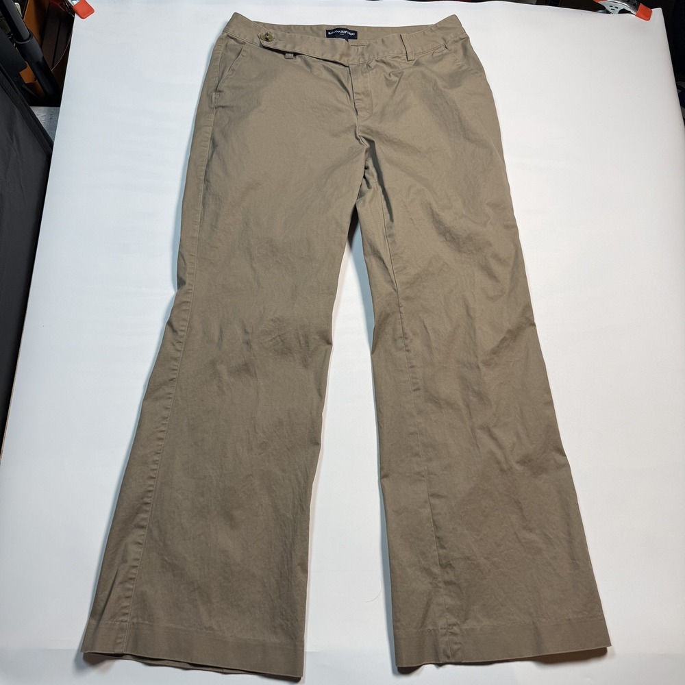 Banana Republic Pants Womens 12 Beige Khaki Wide Leg Stretch Twill Chino Office
